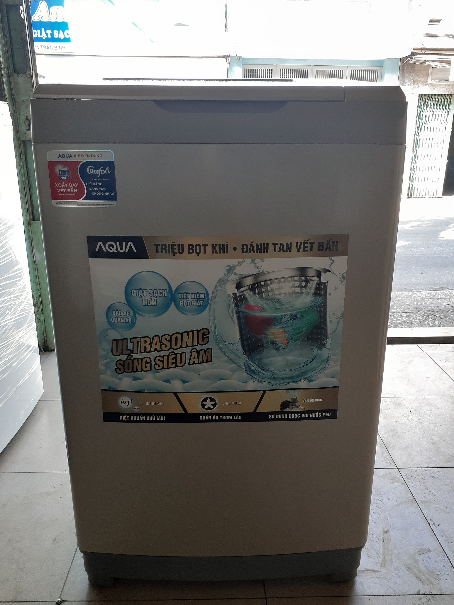 Máy giặt cũ Aqua 9kg new 99%