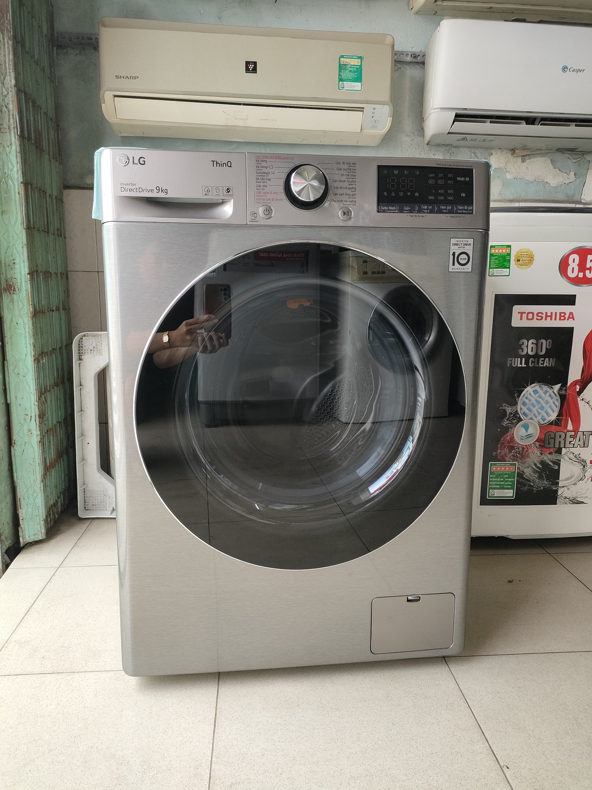 Máy giặt LG inverter 9kg new 98%