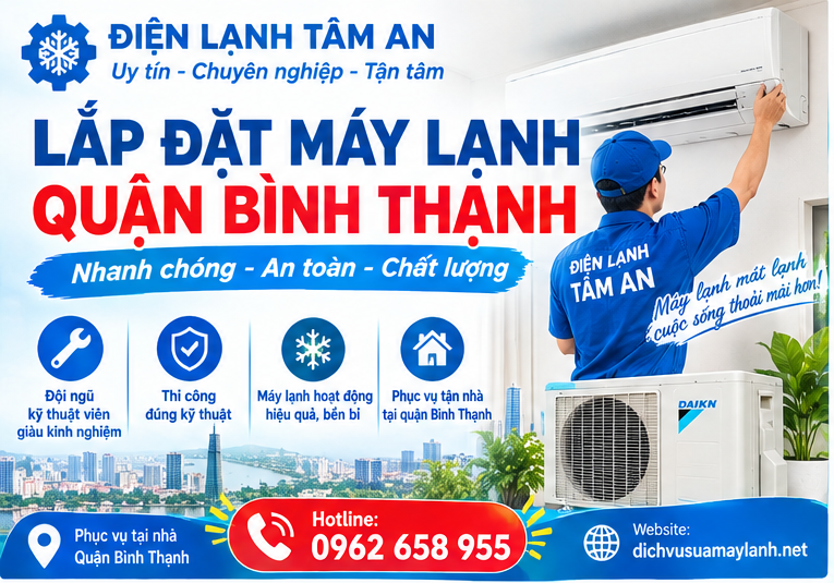 Lắp đặt máy lạnh quận Bình Thạnh