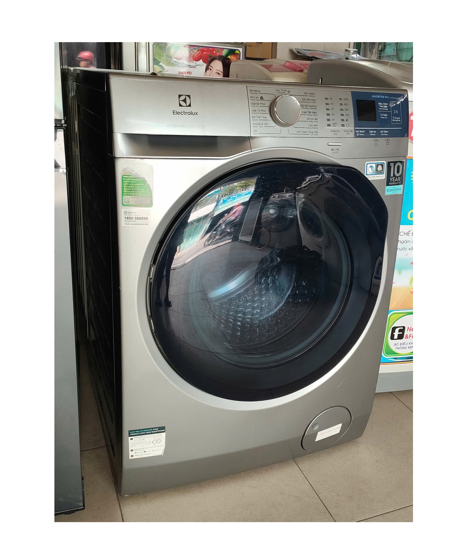 Máy giặt cũ Electrolux inverter 9kg