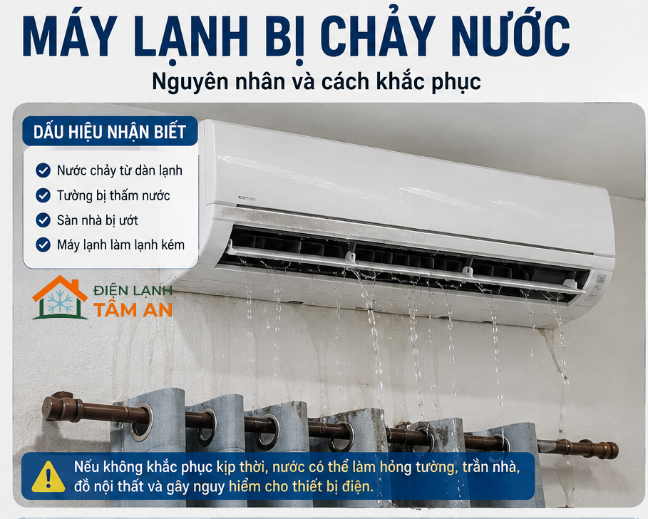 Những nguyên nhân máy lạnh bị chảy nước