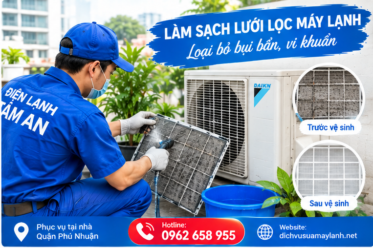 Vệ sinh máy lạnh quận Phú Nhuận